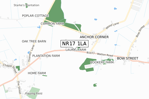 NR17 1LA map - small scale - OS Open Zoomstack (Ordnance Survey)