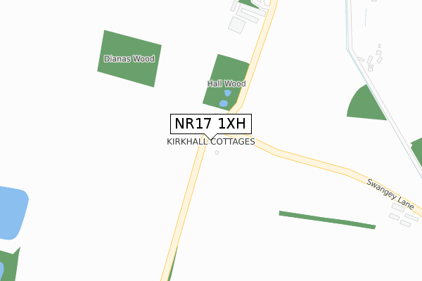 NR17 1XH map - large scale - OS Open Zoomstack (Ordnance Survey)