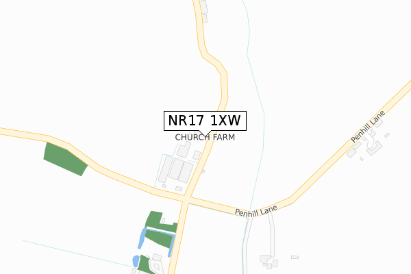 NR17 1XW map - large scale - OS Open Zoomstack (Ordnance Survey)