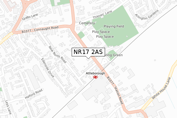 NR17 2AS map - large scale - OS Open Zoomstack (Ordnance Survey)