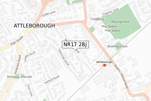 NR17 2BJ map - large scale - OS Open Zoomstack (Ordnance Survey)