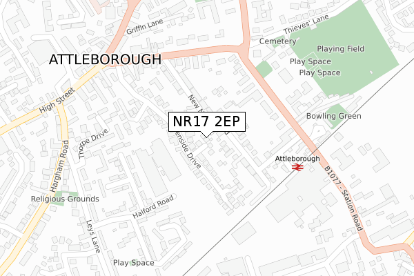 NR17 2EP map - large scale - OS Open Zoomstack (Ordnance Survey)