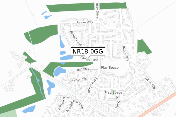 NR18 0GG map - large scale - OS Open Zoomstack (Ordnance Survey) NR18 0GG map - large scale - OS Open Zoomstack (Ordnance Survey)