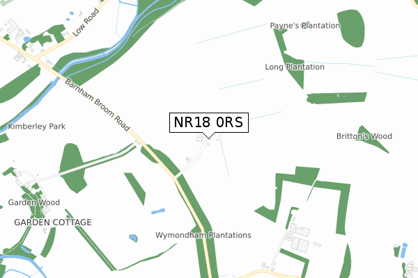 NR18 0RS map - small scale - OS Open Zoomstack (Ordnance Survey)