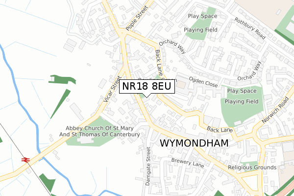 NR18 8EU map - large scale - OS Open Zoomstack (Ordnance Survey) NR18 8EU map - large scale - OS Open Zoomstack (Ordnance Survey)