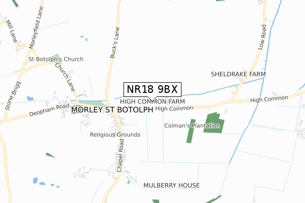 NR18 9BX map - small scale - OS Open Zoomstack (Ordnance Survey) NR18 9BX map - small scale - OS Open Zoomstack (Ordnance Survey)