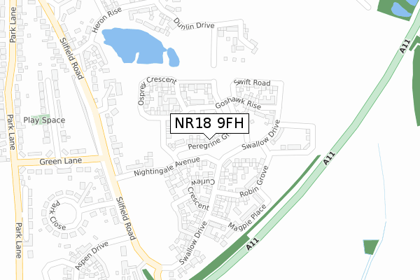 NR18 9FH map - large scale - OS Open Zoomstack (Ordnance Survey) NR18 9FH map - large scale - OS Open Zoomstack (Ordnance Survey)