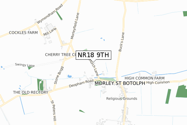 NR18 9TH map - small scale - OS Open Zoomstack (Ordnance Survey)