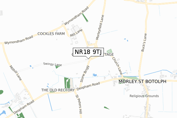 NR18 9TJ map - small scale - OS Open Zoomstack (Ordnance Survey) NR18 9TJ map - small scale - OS Open Zoomstack (Ordnance Survey)