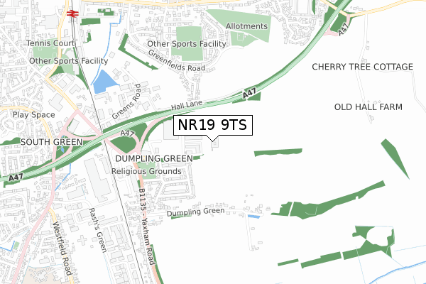 NR19 9TS map - small scale - OS Open Zoomstack (Ordnance Survey) NR19 9TS map - small scale - OS Open Zoomstack (Ordnance Survey)