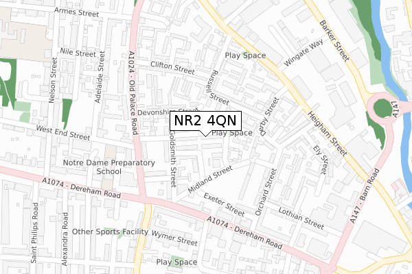 NR2 4QN map - large scale - OS Open Zoomstack (Ordnance Survey) NR2 4QN map - large scale - OS Open Zoomstack (Ordnance Survey)