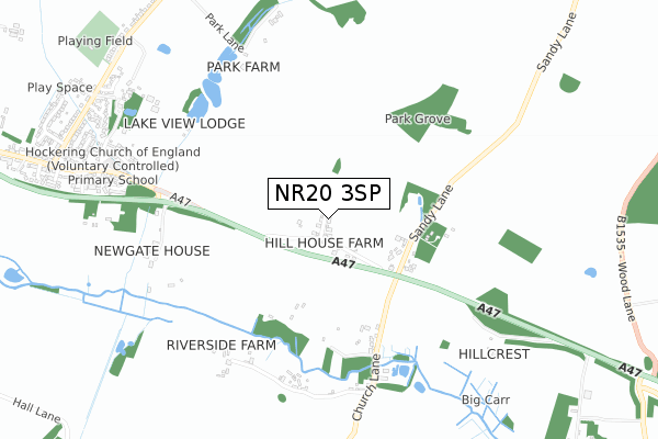 NR20 3SP map - small scale - OS Open Zoomstack (Ordnance Survey) NR20 3SP map - small scale - OS Open Zoomstack (Ordnance Survey)