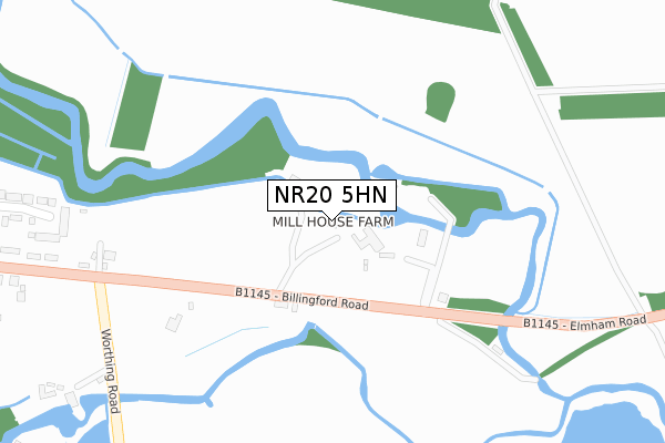 NR20 5HN map - large scale - OS Open Zoomstack (Ordnance Survey)