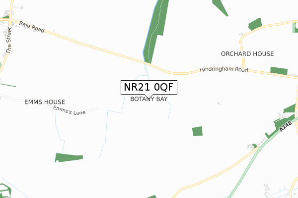 NR21 0QF map - small scale - OS Open Zoomstack (Ordnance Survey)