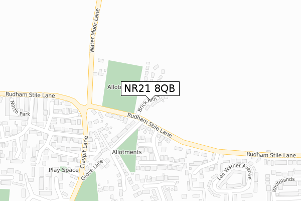 NR21 8QB map - large scale - OS Open Zoomstack (Ordnance Survey)