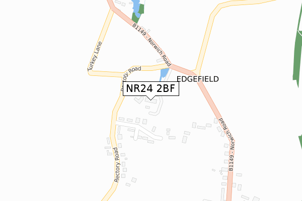 NR24 2BF map - large scale - OS Open Zoomstack (Ordnance Survey)