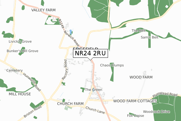 NR24 2RU map - small scale - OS Open Zoomstack (Ordnance Survey) NR24 2RU map - small scale - OS Open Zoomstack (Ordnance Survey)