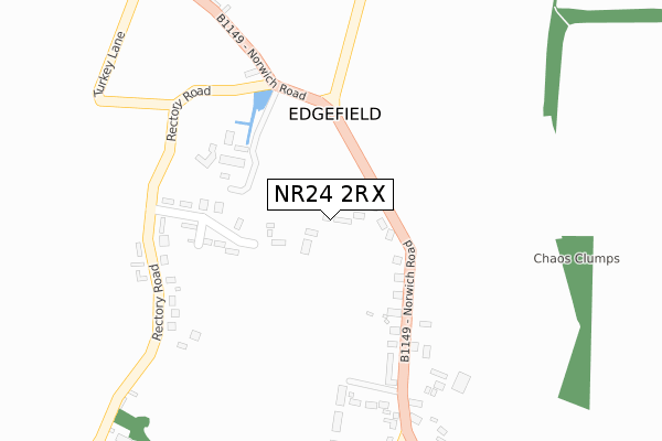 NR24 2RX map - large scale - OS Open Zoomstack (Ordnance Survey)