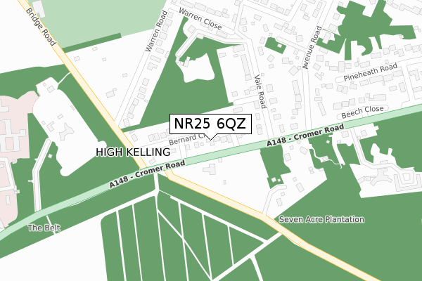 NR25 6QZ map - large scale - OS Open Zoomstack (Ordnance Survey)