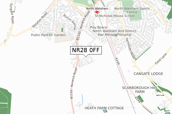 NR28 0FF map - small scale - OS Open Zoomstack (Ordnance Survey)