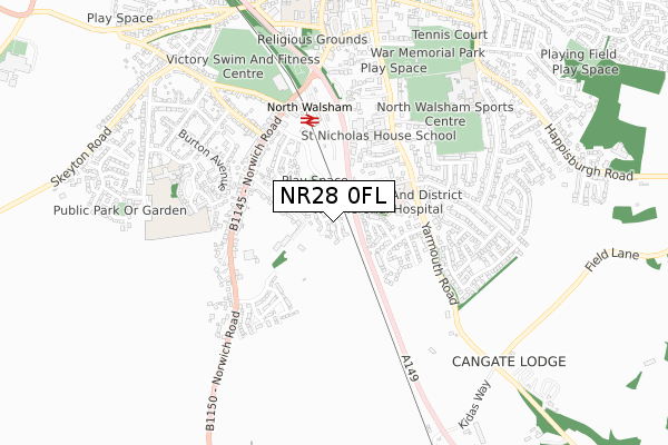 NR28 0FL map - small scale - OS Open Zoomstack (Ordnance Survey)