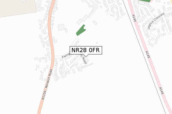 NR28 0FR map - large scale - OS Open Zoomstack (Ordnance Survey)