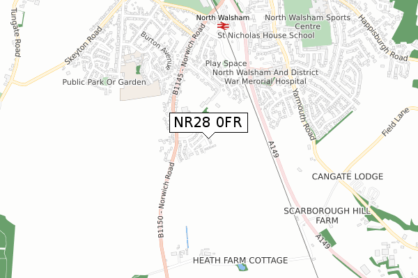 NR28 0FR map - small scale - OS Open Zoomstack (Ordnance Survey)