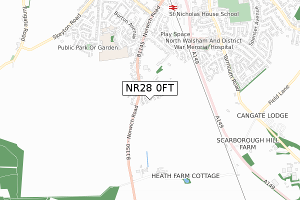 NR28 0FT map - small scale - OS Open Zoomstack (Ordnance Survey)