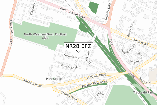 NR28 0FZ map - large scale - OS Open Zoomstack (Ordnance Survey)