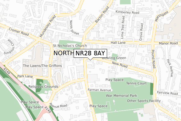 NR28 8AY map - large scale - OS Open Zoomstack (Ordnance Survey)