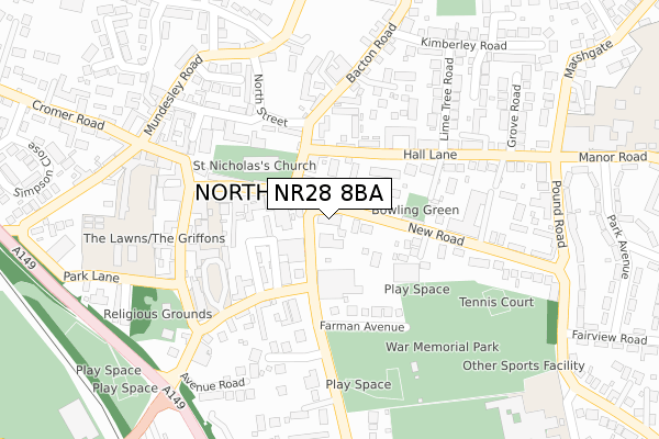 NR28 8BA map - large scale - OS Open Zoomstack (Ordnance Survey)