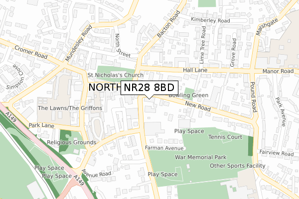 NR28 8BD map - large scale - OS Open Zoomstack (Ordnance Survey) NR28 8BD map - large scale - OS Open Zoomstack (Ordnance Survey)