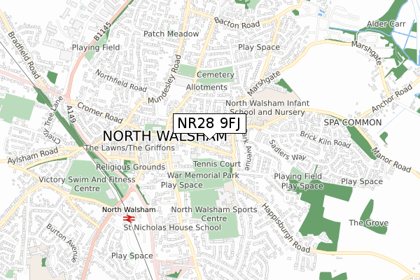 NR28 9FJ map - small scale - OS Open Zoomstack (Ordnance Survey) NR28 9FJ map - small scale - OS Open Zoomstack (Ordnance Survey)