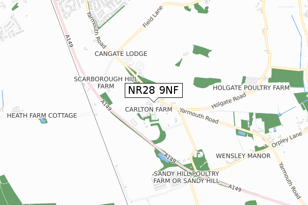 NR28 9NF map - small scale - OS Open Zoomstack (Ordnance Survey)