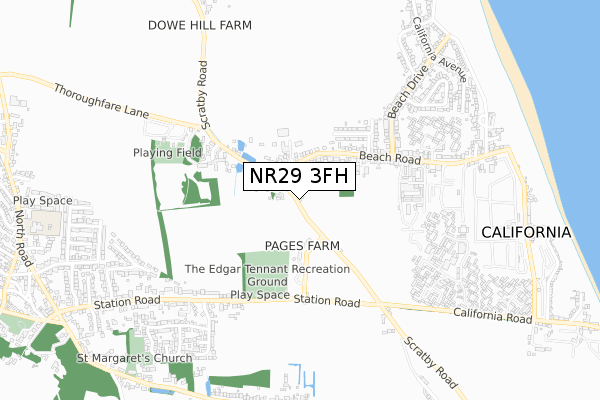 NR29 3FH map - small scale - OS Open Zoomstack (Ordnance Survey)