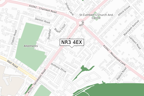 NR3 4EX map - large scale - OS Open Zoomstack (Ordnance Survey) NR3 4EX map - large scale - OS Open Zoomstack (Ordnance Survey)