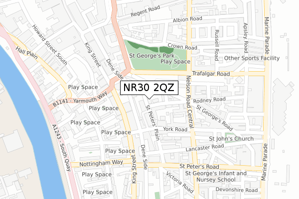 NR30 2QZ map - large scale - OS Open Zoomstack (Ordnance Survey)