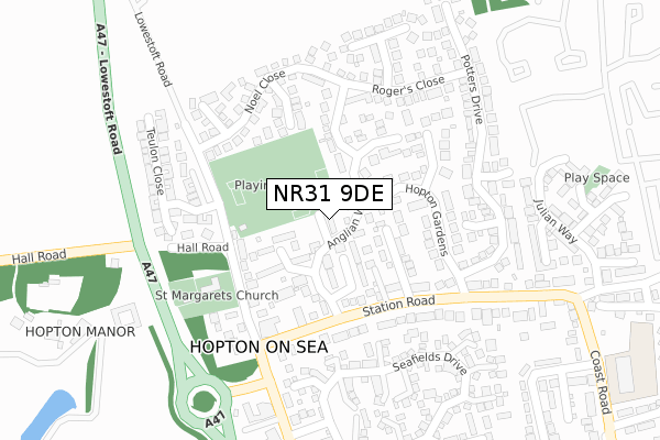 NR31 9DE map - large scale - OS Open Zoomstack (Ordnance Survey)
