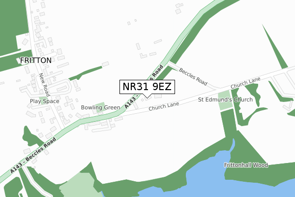 NR31 9EZ map - large scale - OS Open Zoomstack (Ordnance Survey)