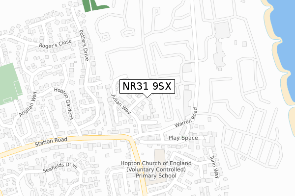 NR31 9SX map - large scale - OS Open Zoomstack (Ordnance Survey) NR31 9SX map - large scale - OS Open Zoomstack (Ordnance Survey)