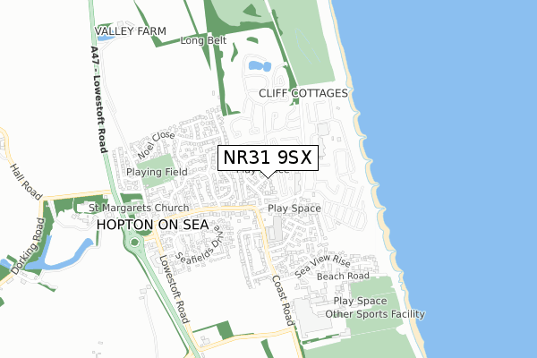 NR31 9SX map - small scale - OS Open Zoomstack (Ordnance Survey) NR31 9SX map - small scale - OS Open Zoomstack (Ordnance Survey)
