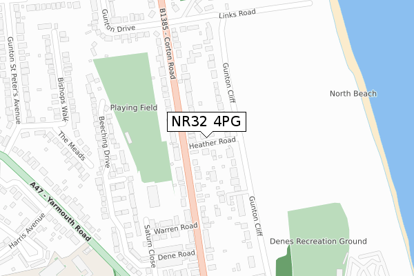 NR32 4PG map - large scale - OS Open Zoomstack (Ordnance Survey)