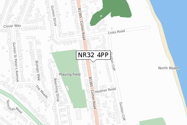 NR32 4PP map - large scale - OS Open Zoomstack (Ordnance Survey)