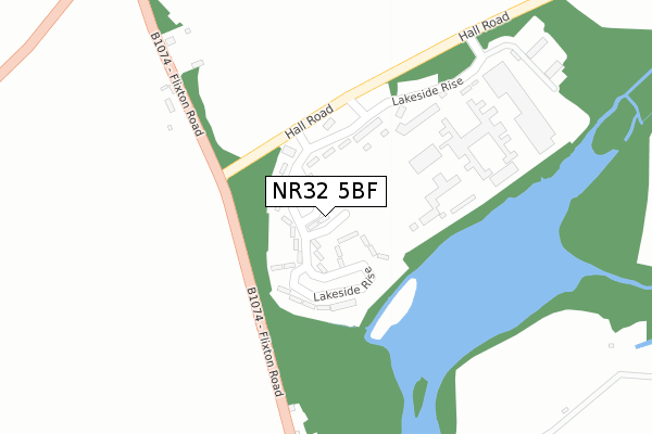 NR32 5BF map - large scale - OS Open Zoomstack (Ordnance Survey)