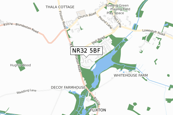 NR32 5BF map - small scale - OS Open Zoomstack (Ordnance Survey)