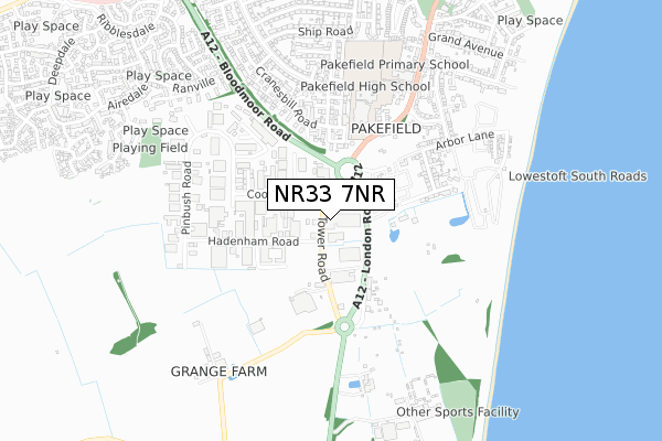 NR33 7NR map - small scale - OS Open Zoomstack (Ordnance Survey)