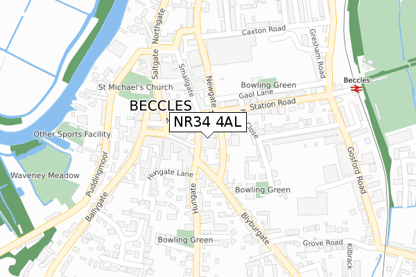 NR34 4AL map - large scale - OS Open Zoomstack (Ordnance Survey)