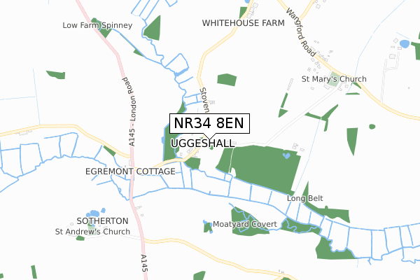 NR34 8EN map - small scale - OS Open Zoomstack (Ordnance Survey)