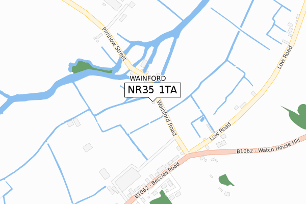 NR35 1TA map - large scale - OS Open Zoomstack (Ordnance Survey)