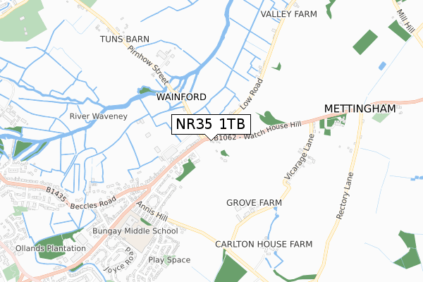 NR35 1TB map - small scale - OS Open Zoomstack (Ordnance Survey)